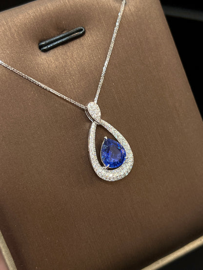 Natural Blue Sapphire Necklace 1.93ct