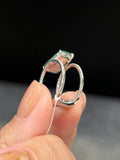 Natural Type A Green Jadeite Ring Set With 0.273ct Natural Diamonds In 18K White Gold Gemstone Singapore Fine Jewellery