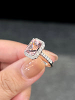 Natural Morganite 2.67ct Ring Set With Natural Diamonds In 18K White Gold Gemstone Singapore Fine Jewellery