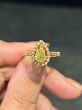 Natural Yellow Diamond 1.00ct Ring set with 0.3ct Natural Diamonds In 18K Yellow Gold Fine Jewelry Singapore
