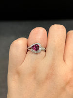 Natural Tourmaline 1.21ct Ring Set With Natural Diamonds In 18K White Gold Gemstone Jewelry