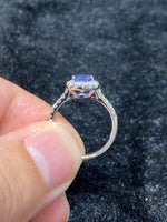 Natural Blue Sapphire Ring 2.13ct set with 0.43ct natural diamonds in 18k white gold