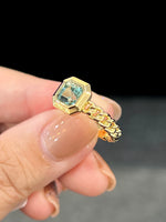 Natural Blue Green Tourmaline 1.43ct Ring Set In 18K Yellow Gold Gemstone Singapore Fine Jewelry