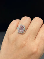 Natural Morganite 3.28ct Ring Set With Natural Diamonds In 18K White Gold Gemstone Singapore Fine Jewellery