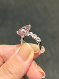 Natural Morganite 3.75ct Ring Set With Natural Diamonds In 18K White Gold Gemstone Singapore Fine Jewellery