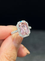 Natural Morganite 3.28ct Ring Set With Natural Diamonds In 18K White Gold Gemstone Singapore Fine Jewellery