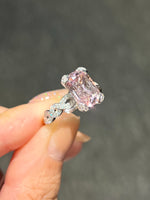 Natural Morganite 3.75ct Ring Set With Natural Diamonds In 18K White Gold Gemstone Singapore Fine Jewellery