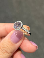 Natural  Purplish Grey Spinel 1.58ct Ring Set With Natural Diamonds In 18K White Gold Singapore Gemstone Fine Jewellery