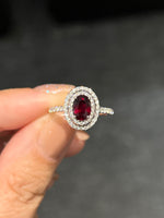 Natural Unheated Ruby 1.06ct Ring Set With Natural Diamonds In 18K White Gold Gemstone Singapore Fine Jewellery