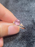 Natural Pink Tourmaline 1.53ct Ring Set With Natural Diamonds In 18K Rose Gold Gemstone Fine Jewellery Singapore