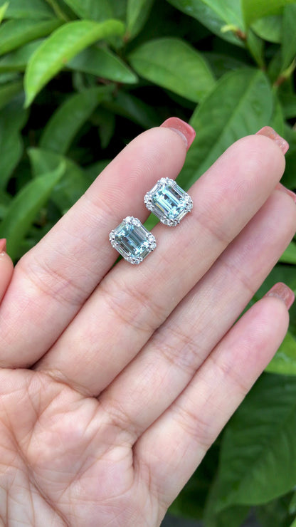 Natural Aquamarine Earrings 2.14ct