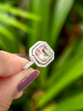 Natural Bicolor Tourmaline 1.64ct Ring Set With Natural Diamonds In 18K White Gold Gemstone Fine Jewellery Singapore
