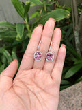 Natural Pink Tourmaline Earrings 7.26ct set with 0.9ct natural diamonds in 18k white gold