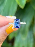 Natural Tanzanite 2.84ct Ring Set With Natural Diamonds In 18K White Gold Gemstone Fine Jewellery Singapore