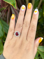 Natural Red Spinel 2.18ct Ring Set With Natural Diamonds In 18K White Gold Gemstone Fine Jewellery Singapore