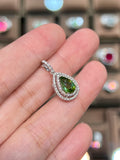 Natural Tourmaline 1.00ct Pendant Set With Natural Diamonds In 18K White Gold Gemstone Fine Jewellery Singapore