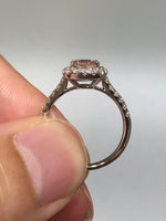 Natural Unheated Padparadscha Sapphire 2.11ct Ring set with natural diamond 0.46ct in 18k white gold Fine Jewellery