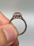 Natural Unheated Padparadscha Sapphire 2.11ct Ring set with natural diamond 0.46ct in 18k white gold Fine Jewellery
