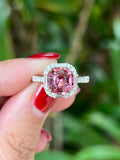 Natural Pink Tourmaline 2.49ct Ring Set In 18K White Gold Gemstone Fine Jewellery Singapore