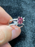 Natural Purple Tourmaline 1.51ct Set With Natural Diamonds In 18K White Gold Ring Gemstone Fine Jewelry Singapore