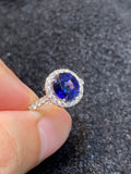 Natural Blue Sapphire Ring 2.35ct set with 0.43ct natural diamonds in 18k white gold