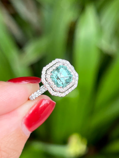 Natural Seafoam Tourmaline 1.85ct Ring