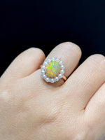 Natural Opal 1.59ct Ring Set With Natural Diamonds In 18K Rose Gold Gemstone Fine Jewellery Singapore