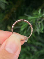 Natural Pinkish Red Spinels 0.24ct and Diamonds 0.23ct Half Eternity Ring set in 18K rose gold Gemstone Fine Jewellery Singapore