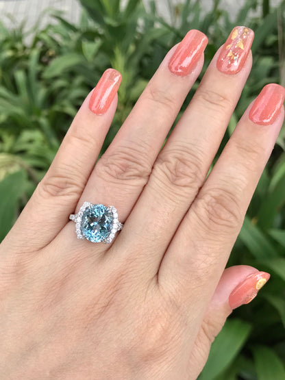 Natural Aquamarine 4.10ct Ring