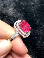 Natural Mahenge Pink Spinel 7.42ct Ring Set With Natural Diamonds In 18K White Gold Singapore Gemstone Fine Jewellery