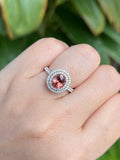 Natural Orange Tourmaline 1.46ct Ring Set With Natural Diamonds In 18K White Gold Gemstone Fine Jewellery