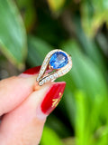 Natural Unheated Cornflower Blue Sapphire 1.68ct Ring Set With Natural Diamond 0.45ct In 18K Rose Gold Fine Jewellery