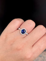 Natural Blue Sapphire Ring 1.73ct Set With Natural Diamonds In 18K White Gold Gemstone Fine Jewellery Singapore