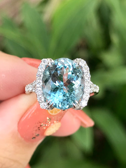 Natural Aquamarine 4.10ct Ring