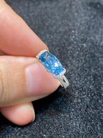 Natural Aquamarine Ring 1.96ct Set With Natural Diamonds In 18K White Gold Gemstone Fine Jewellery Singapore