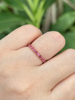 Natural Pinkish Red Spinels 1.12ct Half Eternity Ring set in 18K rose gold Gemstone Jewelry