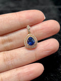Natural Blue Sapphire Pendant 1.36ct Set With Natural Diamonds in 18k Rose Gold Gemstone Fine Jewellery Singapore