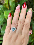 Natural Aquamarine 2.62ct Ring Set With Natural Diamonds In 18K White Gold Gemstone Fine Jewellery Singapore