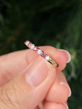 Natural Pinkish Red Spinels 0.24ct and Diamonds 0.23ct Half Eternity Ring set in 18K rose gold Gemstone Fine Jewellery Singapore