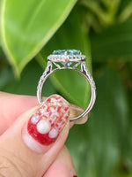Natural Aquamarine 2.62ct Ring Set With Natural Diamonds In 18K White Gold Gemstone Fine Jewellery Singapore
