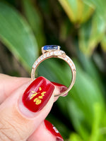 Natural Unheated Cornflower Blue Sapphire 1.68ct Ring Set With Natural Diamond 0.45ct In 18K Rose Gold Fine Jewellery