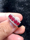 Natural Red Spinel 1.77ct Ring set with 0.24ct Natural diamonds in 18K white gold