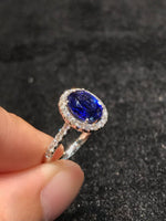 Natural Blue Sapphire Ring 1.93ct set with 0.43ct natural diamonds in 18k white gold