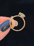 Natural Tourmaline 1.36ct Toi et moi Open Ring set in 18k rose gold Gemstone Jewelry
