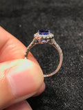 Natural Blue Sapphire Ring 1.93ct set with 0.43ct natural diamonds in 18k white gold