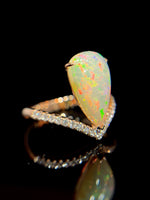 Natural Opal 2.05ct Ring Set With Natural Diamonds In 18K Rose Gold Gemstone Fine Jewellery Singapore