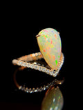 Natural Opal 2.05ct Ring Set With Natural Diamonds In 18K Rose Gold Gemstone Fine Jewellery Singapore