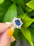 Natural Blue Sapphire 2ct Ring Set With Natural Diamond In 18K Rose Gold Gemstone Fine Jewellery Singapore