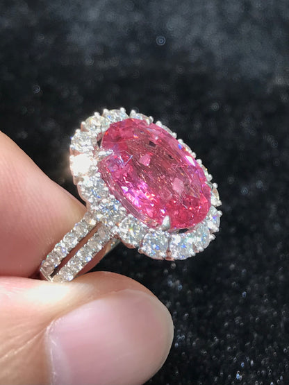 Natural Mahenge Pink Spinel 7.52ct Ring
