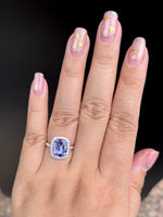 Natural Tanzanite 2.99ct Ring Set With Natural Diamonds In 18K White Gold Gemstone Fine Jewellery Singapore